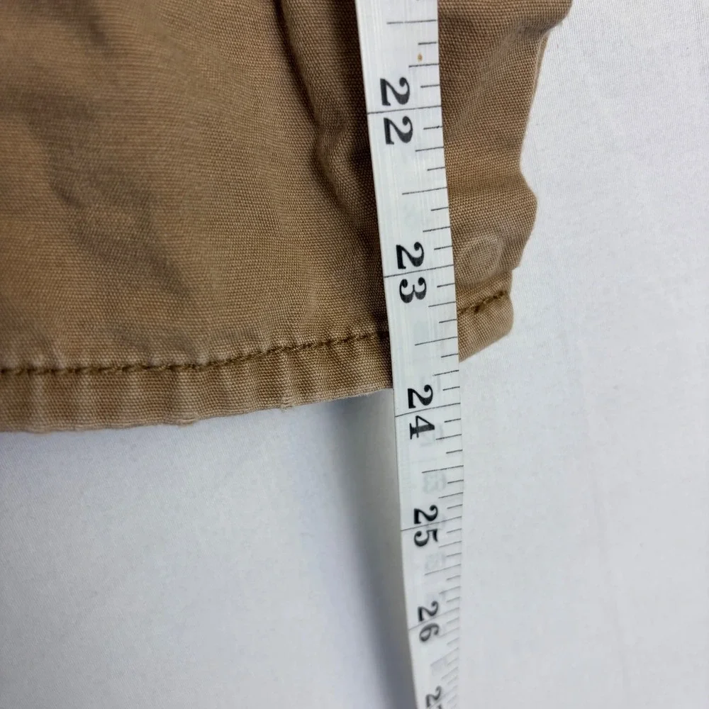 OshKosh Bgosh Kids Tan Canvas Overalls 12 Months Cotton Workwear Snaps Brown